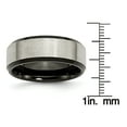 thumbnail image 2 of Primal Steel Titanium Brushed Center Black IP Plated 8mm Beveled Edge Band, 2 of 7