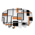 thumbnail image 2 of Retro Nordic Geometric Abstract Orange Waterproof Tablecloth Table Decoration Wedding Home Kitchen Dining Room Round Table Cover, 2 of 5