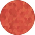 thumbnail image 1 of Ahgly Company Tapis Rond Lavable en Machine Intérieur Transitionnel Orange Rouge Orange, 6 Pieds Rond, 1 of 7