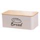 thumbnail image 3 of Panera de acero al carbono, contenedor de almacenamiento de cocina con tapa de bambú, rectangular, para repostería, pan, ideal para panadería, encimera de cocina, tostadas, bagels y Blanco, 3 of 9