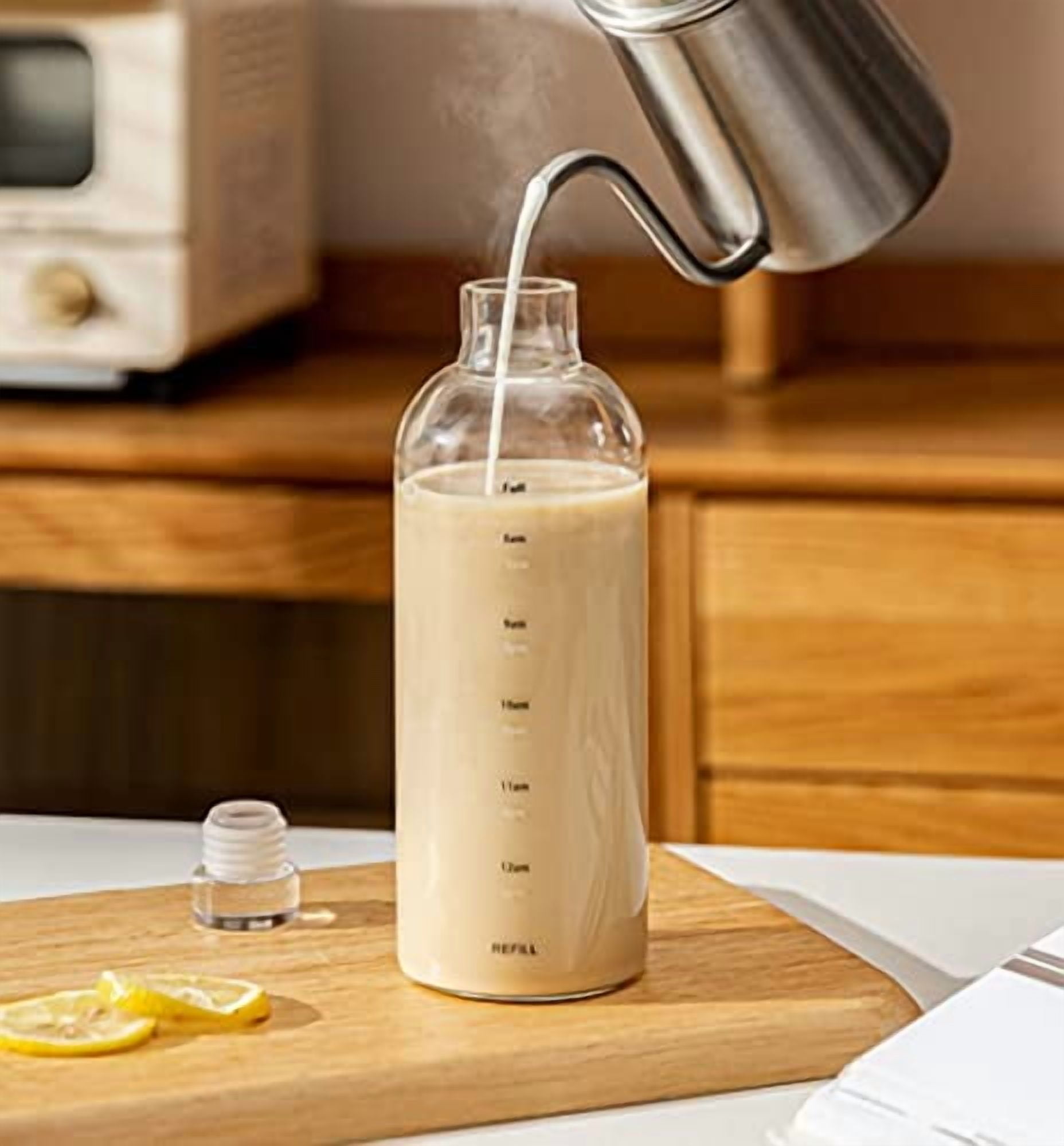 Time Scale Clear Glass Water Bottle Juice Cup