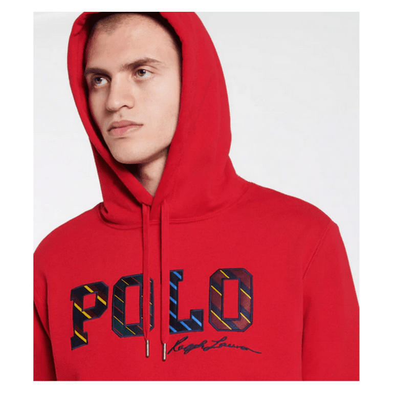 Polo Ralph Lauren Long Sleeve Polo Letter Fleece Hoodie, Red