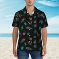 thumbnail image 5 of Uemuo Colorful Insect Printed Regular Fit Short Sleeve Casual Hawaiian Shirt for Men,Aloha shirt,Tropical shirt,Floral print shirt,Vacation Beach shirt-XX-Large, 5 of 9