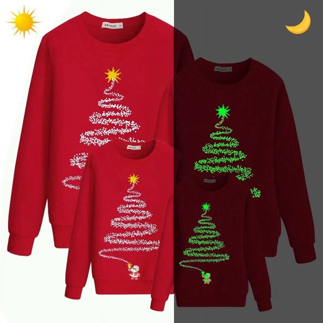 Camiseta navideña a juego para la familia, diseño exclusivo de fuegos artificiales de Papá Noel luminoso, sudadera familiar