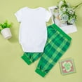 thumbnail image 6 of Xijirk Baby Girls Boys St Patricks Day Green Outfit 2PCs Bodysuit Romper Pants Set Soft Cotton Holiday Wear for 0 24 Months,6-12 Months,Mint Green, 6 of 8