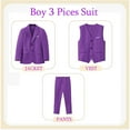 thumbnail image 3 of ETHAN Boys Purple Suits for Easter Outfit Toddler Boys Wedding Suit for Boys 2T with Kids Suspenders, 3 of 6
