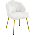 thumbnail image 1 of FullFurnique Modern Velvet Accent Chair with Shell-shaped Backrest, White, 1 of 10