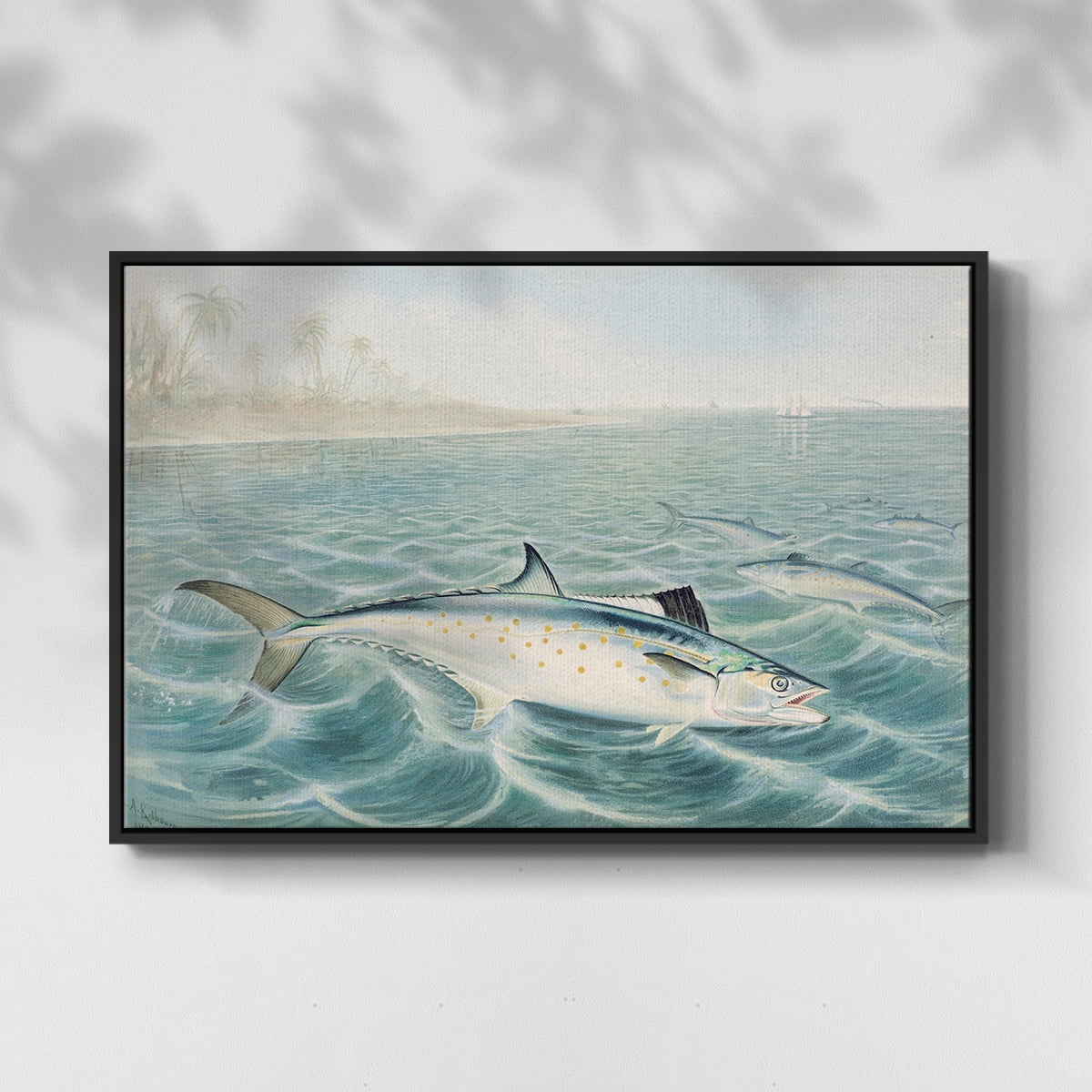 Vintage Landscape-CXXXI By Wexford Home Framed in Black Wood Gallery Wrapped Canvas 25 in. x 37 in.