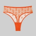 thumbnail image 2 of idosla Cheeky Underwear Women Lace No Show Bikini Soft Breathe Seamless Panties (Orange, S), 2 of 3