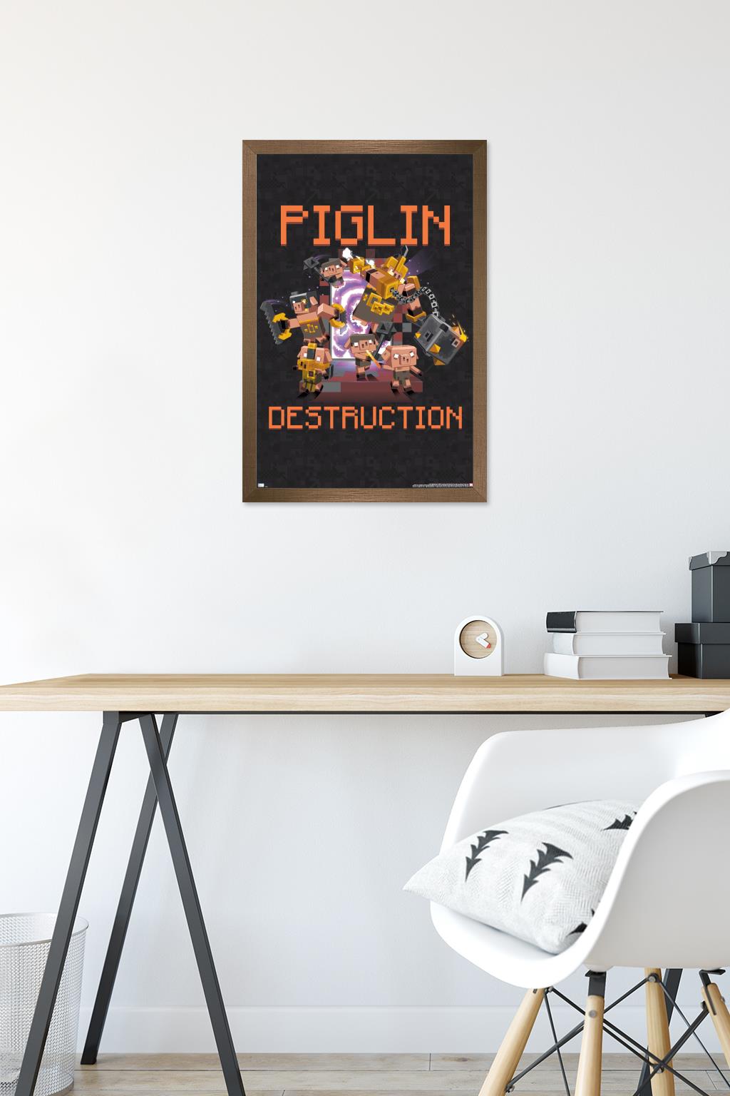 Minecraft: Legends - Piglin Destruction Wall Poster, 14.725" x 22.375" Framed