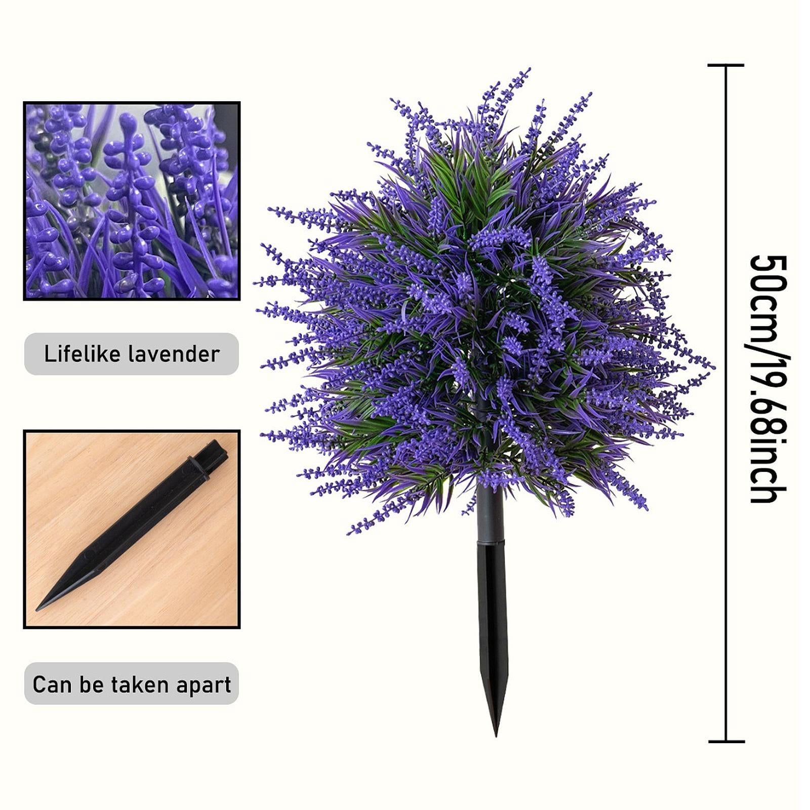 TISHITA Artificial Lavender Flower Artificial Topiary Ball Tree with Flowers Indoor Yard Entryway Courtyard Outside Porch Fake Plants