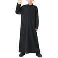 thumbnail image 1 of Boys' Lightweight Muslim Robe - Breathable Arab Middle Eastern Thobe with Pockets, Zip-Up Loungewear for Summer, 1 of 9
