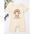 thumbnail image 2 of Baby Romper Letter Rainbow Print Crew Neck Short Sleeves Breathable with Bottom Snaps Jumpsuit, 2 of 8