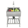 thumbnail image 4 of 63.5*56*87cm Stainless Steel Rectangle Single Bowl Laundry Sink Commercial Sink for Kitchen Milk Tea Shop Dessert Shop, 4 of 16