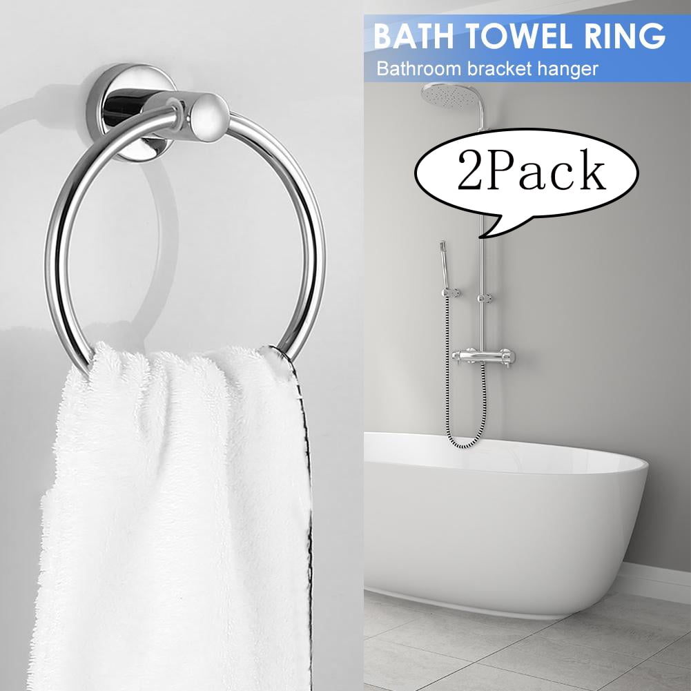 Stainless Steel Towel Round Ring Bathroom Shower Hand Towel Holder Wall-mounted