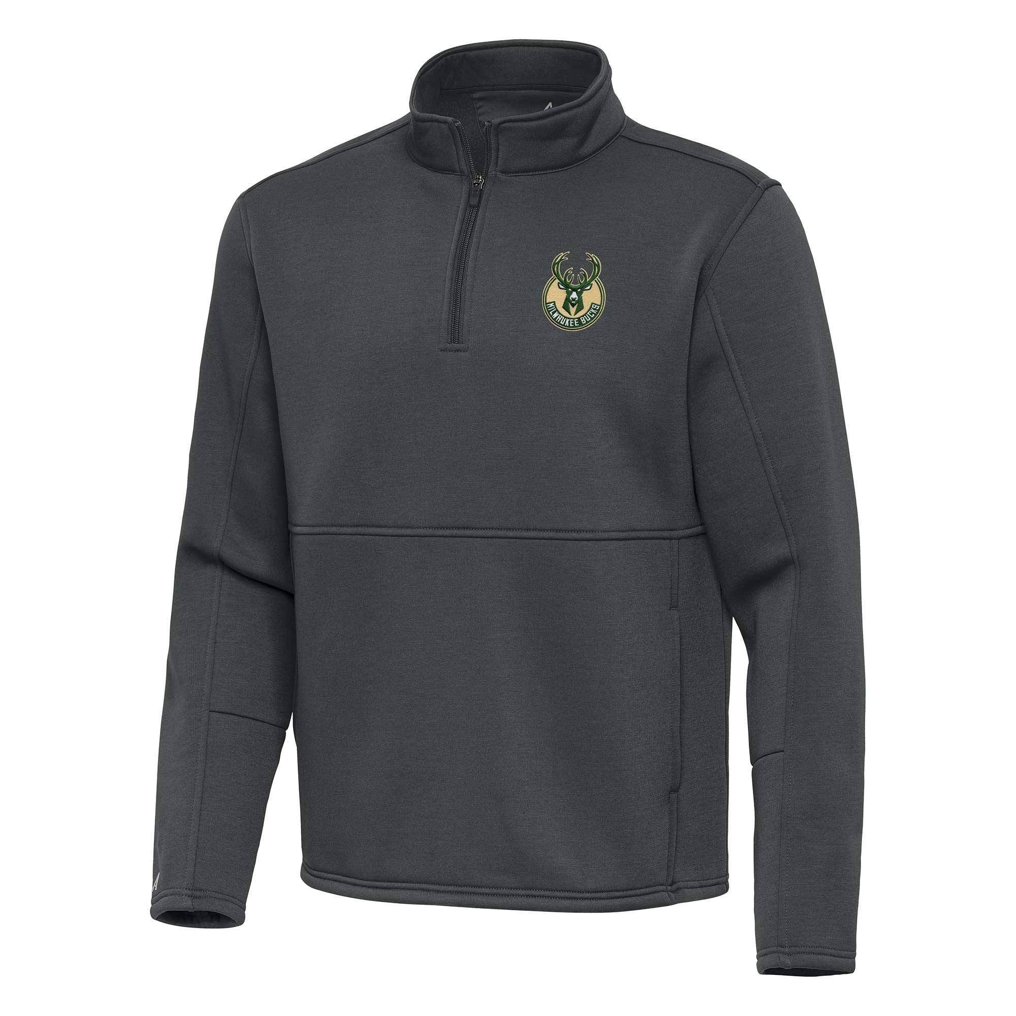Men's Antigua Blue Detroit Pistons Twist Quarter-Zip Pullover Top