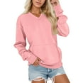 thumbnail image 2 of Fall Sweatshirts for Women 2025 Long Sleeve V Neck Plain Basic Oversized Sweatshirt with Pockets Pullover Tops, 2 of 6