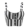 thumbnail image 2 of Top Corto de Tirante de Transpirable Camiseta sin Mangas Ropa Casual para Playa, Fiesta, Club Rayas grises Baoblaze Chaleco sin mangas de las mujeres, 2 of 8