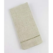 Fennco Styles Toscana Handmade Hemstitch Contemporary Linen Blend Napkins 20"W x 20"L, Set of 12 - Natural Dinner Napkins for Dinner Table, Picnic Table, Parties, Wedding Decorations