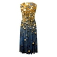 thumbnail image 4 of WILLBEST Robe de Dîner pour Femmes Robes de Mode Sans Manches Robe de Travail Manches Courtes Imprimé Col en V Robe de Mode pour Femmes Grande Taille Robe Maxi, 4 of 4