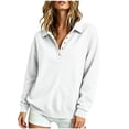 thumbnail image 4 of Warop Women's Lapel Button and Snap Sweatshirt Long Sleeve Loose Casual Pullover for Spring Winter and Daily, 4 of 6