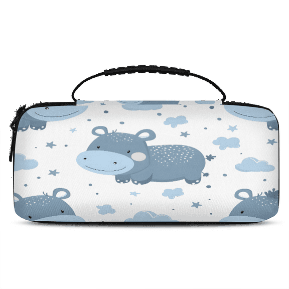 Herdesigns Animals Hippo Carrying Case for Nintendo Switch 2 with 20 Game Card Slots, Portable Travel Carry Case for Accessories and Console