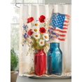 thumbnail image 2 of Fsddascl Independence Day Shower Curtain Set - Long 72" x 84" Washable Bathtub Curtain with 12 Hooks, Red Blue American Flag Poppy Flower Waterproof Fabric Stall Shower Curtains for Bathroom/Bathtub, 2 of 6