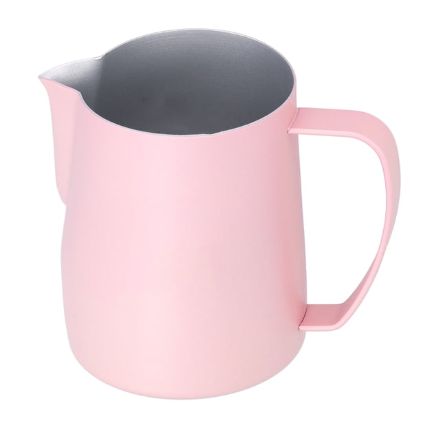 Jarra para espumar leche, acero inoxidable 304, para café con leche espesa, 600 ml, color rosa