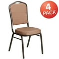 thumbnail image 3 of Flash Furniture 4 Pack HERCULES Series Crown Back Stacking Banquet Chair in Gold Diamond Patterned Fabric - Gold Vein Frame, 3 of 9