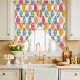 thumbnail image 2 of Easter Eggs Swag Kitchen Curtain Valances, Spring Green Yellow Red Blue Floral Eggs Rod Pocket Curtains Window Treatment Decor Valances for Bedroom Bathroom, 2 Panels 36 x 36 Inch, 2 of 9