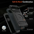 thumbnail image 4 of ShieldPlus for Google Pixel 9 Pro XL Phone Case with Finger Ring Holder Kickstand, Heavy Duty Shockproof Rugged Protective Case for Pixel 9 Pro XL, Working with Magnetic Car Phone Mount,Black, 4 of 7