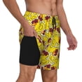thumbnail image 2 of Rateoe Duck with Star Sunglasses Pattern Men’s Swim Shorts with Compression Liner – Double-Layered Quick-Dry Swimwear, Comfortable & Stretchy Beach Shorts-3X-Large, 2 of 6