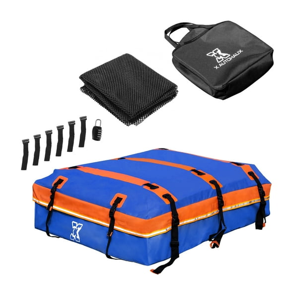 Unique Bargains 1 Set 20 Cubic Feet Car Roof Bag Rooftop Cargo Carrier Bag Carriers for Cars with or without Rack Blue