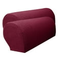 thumbnail image 1 of Set Of 2 Armrest Covers, Stretch Arm Couch Arm Rest Cover Anti-Slip Spandex Sofa Arm Caps Slipcovers - Burgundy, as described, 1 of 8