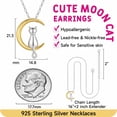 thumbnail image 3 of JustBeingCute Necklace for Women, 925 Real Sterling Silver Cat Moon Pendant Necklaces Birthday Mothers Day Jewelry Gifts Her Mom Daughter Lady Female Adults Age Ideas, 3 of 8