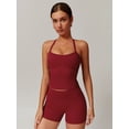 thumbnail image 4 of IDOPIP 2 Pieces Workout Sets for Women Cross Back Tank Top Matching High Waist Biker Shorts Sports Bra Gym Leggings Yoga Pilates Outfits Tracksuit, 4 of 6