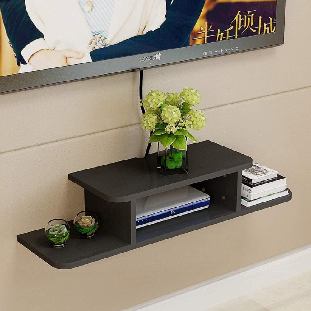 Floating TV Shelf Wall Mounted Media Console, Router DVD Shelves, for PS4/Cable Box/DVD Players/Game Console Streaming Media Equipment