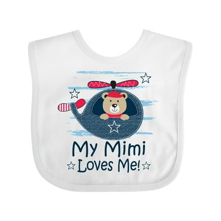 

Inktastic Mimi Loves Me Grandson Boy Bear Gift Baby Boy Bib