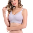 thumbnail image 6 of Miluxas Ladies Traceless Comfortable Breathable No Steel Ring Front Buckle Breastfeeding Bra Woman Underwear On Clearance Purple 10(XL), 6 of 8