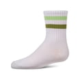thumbnail image 2 of MeMoi Kids Ribbed Double-Stripe Cotton-Blend Varsity Crew Socks - Girls - Female, 4, Blue, 2 of 11