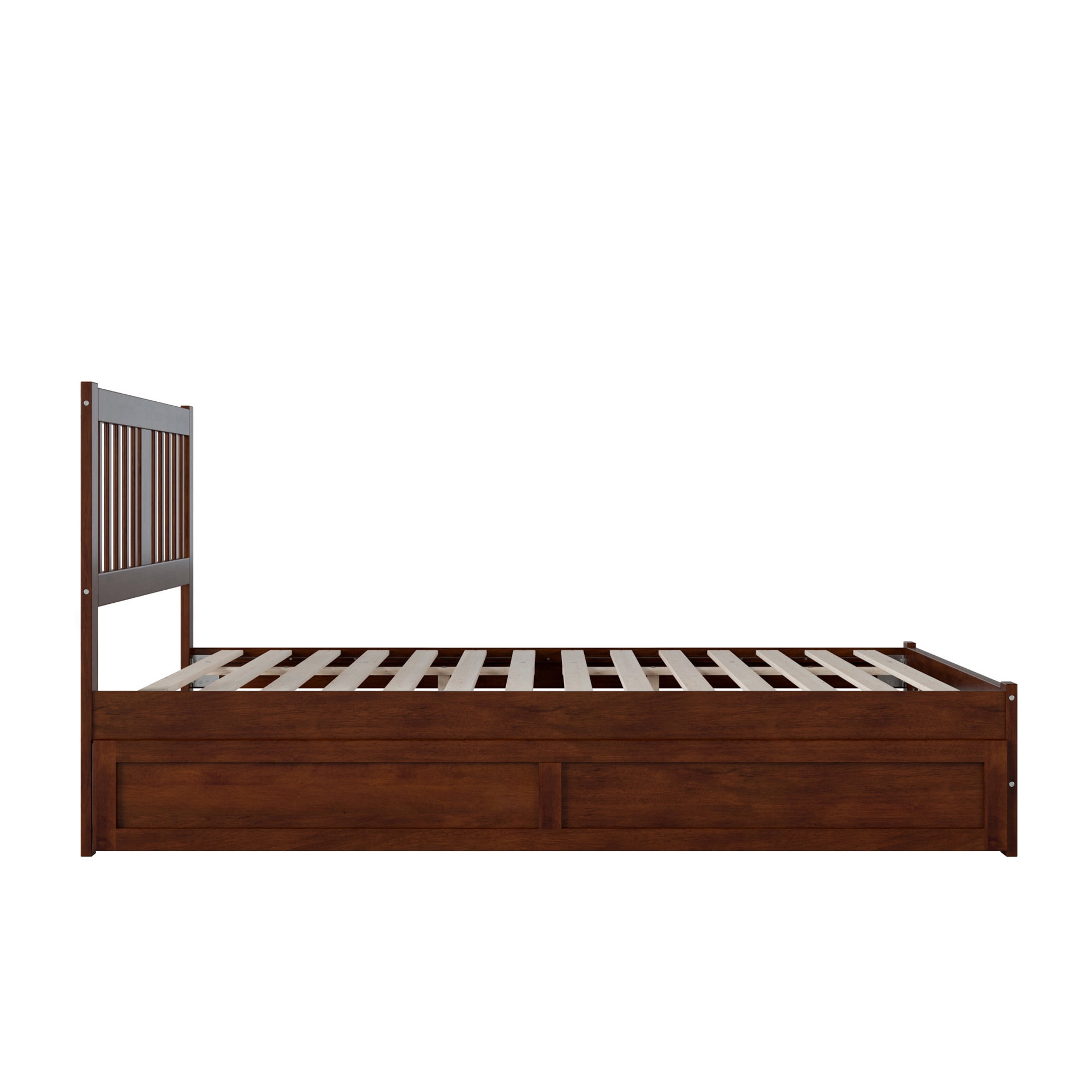 AFI Tahoe Queen Wood Platform Bed with Headboard Footboard & Twin XL Trundle, Walnut