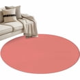 thumbnail image 2 of Pure Coral Red Round Area Rug 3.3 FT, Non Slip Small Entryway Kitchen Mat, Simple Solid Color Washable Soft Circular Rug Non-Shedding Door Mat for Bathroom Playroom Kids Room, 2 of 9