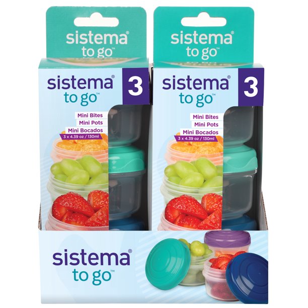 Rubbermaid Sistema Small Mini Bites Snack Containers, 3 Count Walmart