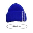 thumbnail image 6 of Joernso Women Winter Hat Thickened Knitted Rhinestone Decor Elastic Warm Windproof Solid Color Dome Anti-slip Cozy Lady Outdoor Beanie Cap, 6 of 8