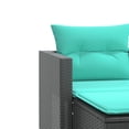 thumbnail image 3 of vidaXL Patio Sofa 2-Seater with Stools Black Poly Rattan, 3 of 10