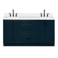 thumbnail image 2 of Ariel Kelly 67 Inch Double Rectangular Sink Bathroom Vanity With Pure White Quartz Countertop 1.5 Inch Edge In Midnight Blue, 2 of 12