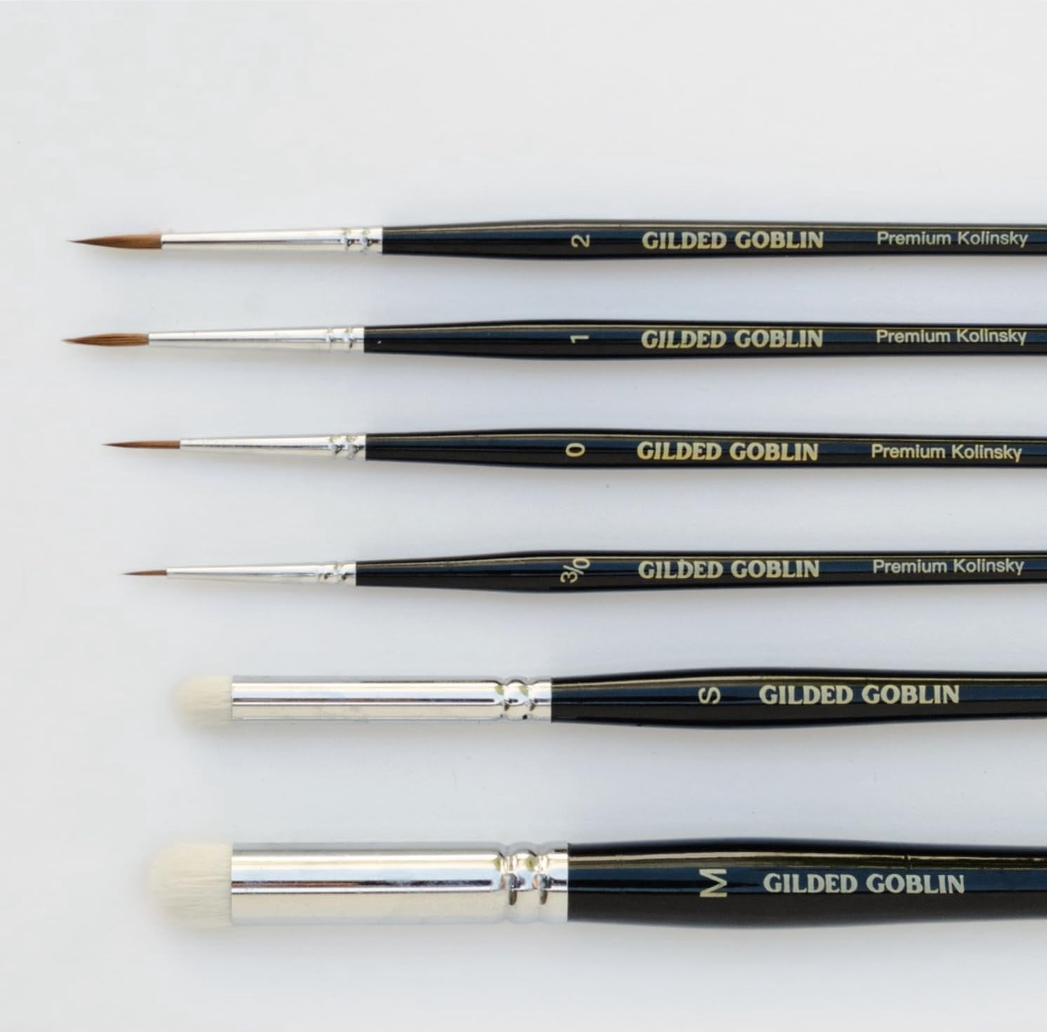 Kolinsky Sable Miniature Paint Brush Set – 6 Detail & Dry Brushes for Miniature Painting, Warhammer, D&D, Model Painting, Acrylics – Professional Fine Tip Brushes by