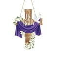thumbnail image 2 of Easter Door Sign He is Risen Hanging Decor Religious Cross Sign Easter Wreaths for Front Door Outside Christian Flowers Hanging Hanger for Farmhouse Front Porch Wall Decor, 2 of 6