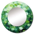 thumbnail image 2 of Designart "Botanical Quarters With A Quirky Twist" Abstract Popart Green Large Round Mirror - Round Bedroom Mirror Wall Decor - Modern Round Printed Mirror - 23" x 23", 2 of 6