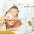 thumbnail image 4 of 30 Pcs Natural Fiber Round Makeup Remover Pads, Washable Reusable Face Pads Cloth Rounds, Facial Cleansing Pads Wipes for All Skin Types Travel (White), 4 of 7